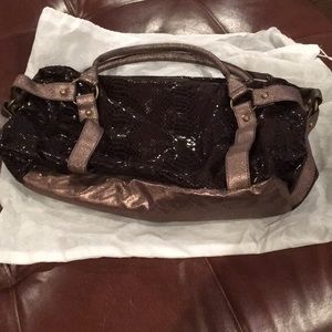 Ebisu faux snakeskin purse
